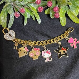 VTG Collectible Super Rare Sanrio Tokidoki Charms on a Juicy Couture wristlet